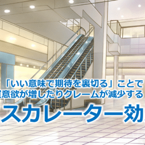 「いい意味で期待を裏切る」ことで購買意欲が増したりクレームが減少する！？『エスカレーター効果』