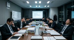 ⑦侃々諤々な議論が繰り広げられて終わらない会議