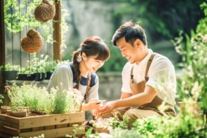 ⑥「家庭菜園」で育てて収穫する達成感とおいしさを感じられる