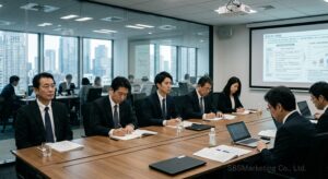①社内の人間関係が希薄になり始める